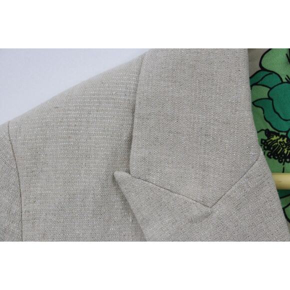 EMMA & GAIA Beige Blazer Jacket w Subtle Sparkle Double Breasted Size 44 (Large) - Picture 16 of 16
